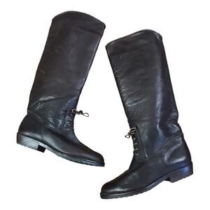 Santana Canada Brown Leather 1/2 Lace-up Riding Boots Size 7 1/2